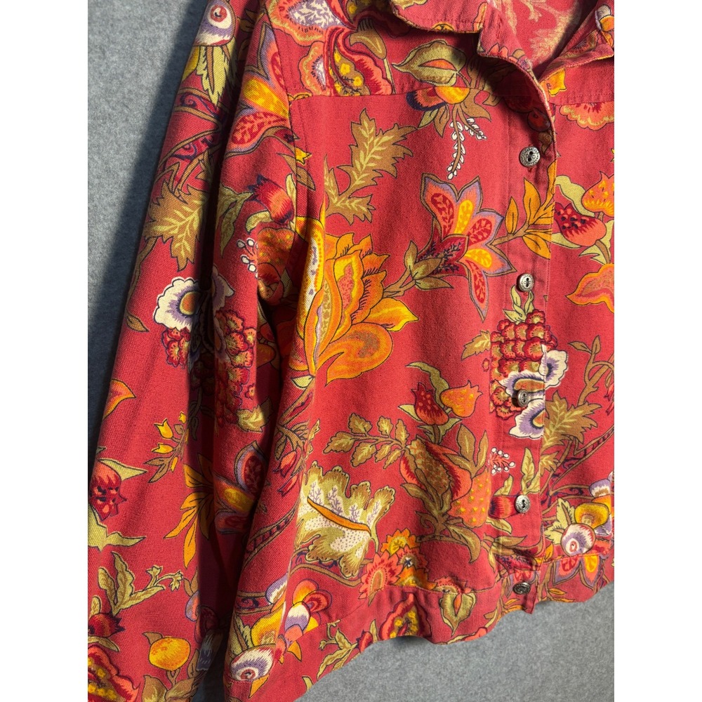 Breckenridge Floral Tapestry Jacket Cottagecore Boho Cotton Large - Picture 3 of 10